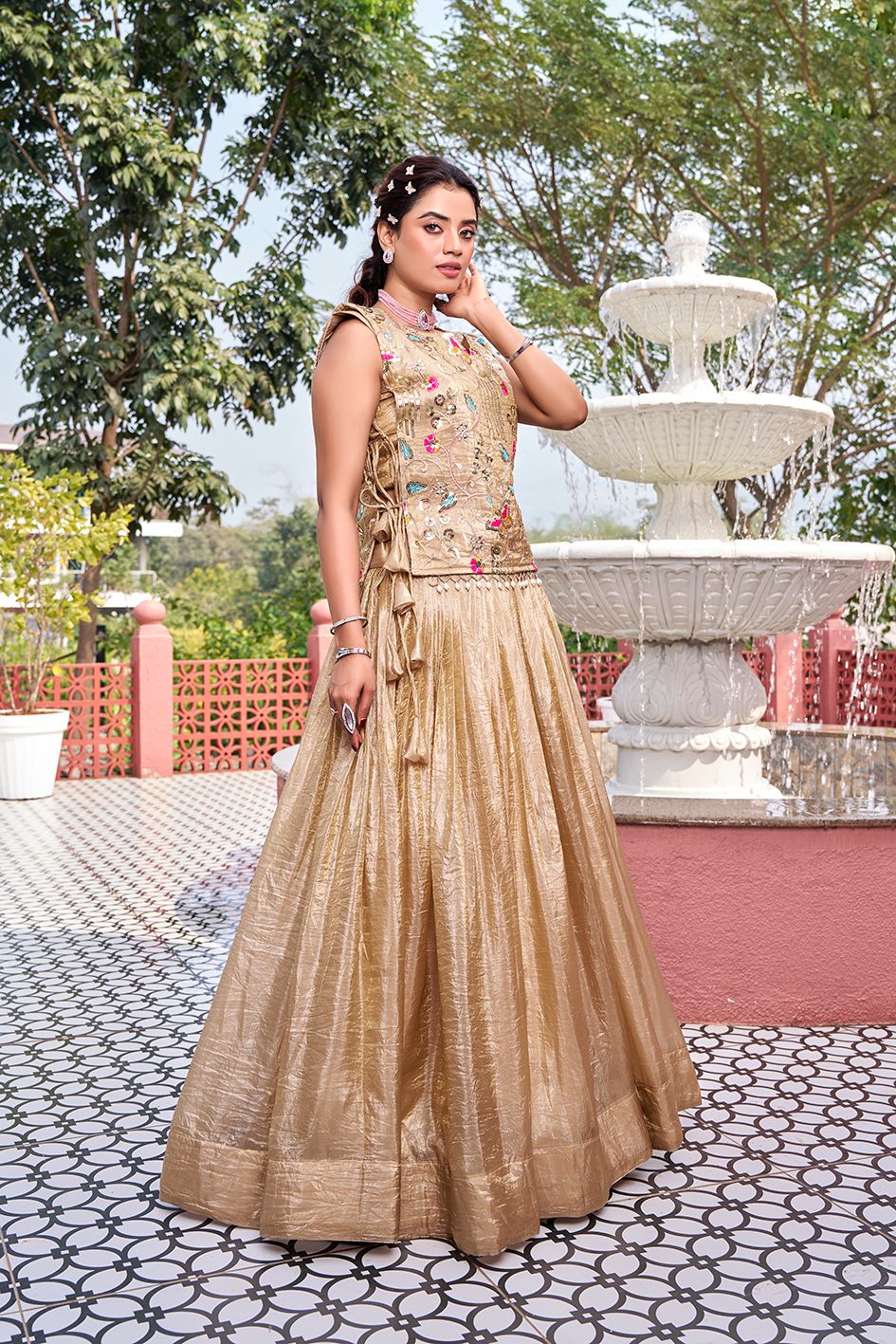 Gold crush festive lehenga set
