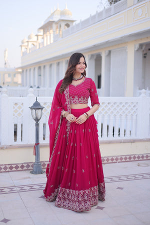 Purple ethnic lehenga with designer lace dupatta