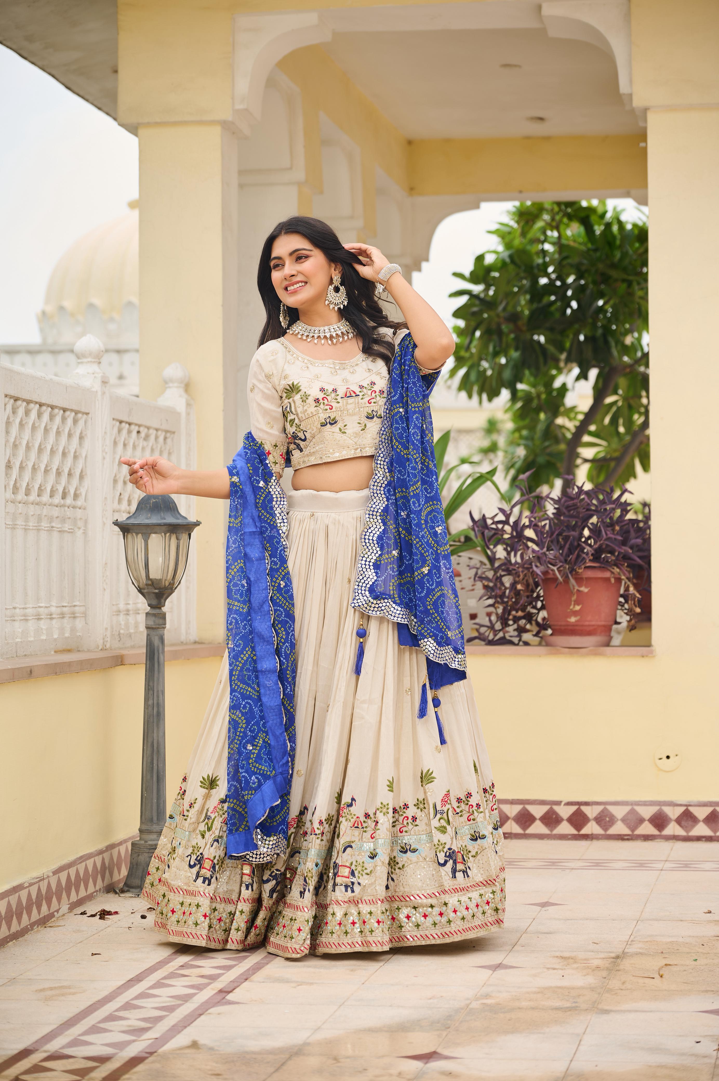 Tissue Silk Bridal Lehenga choli for women