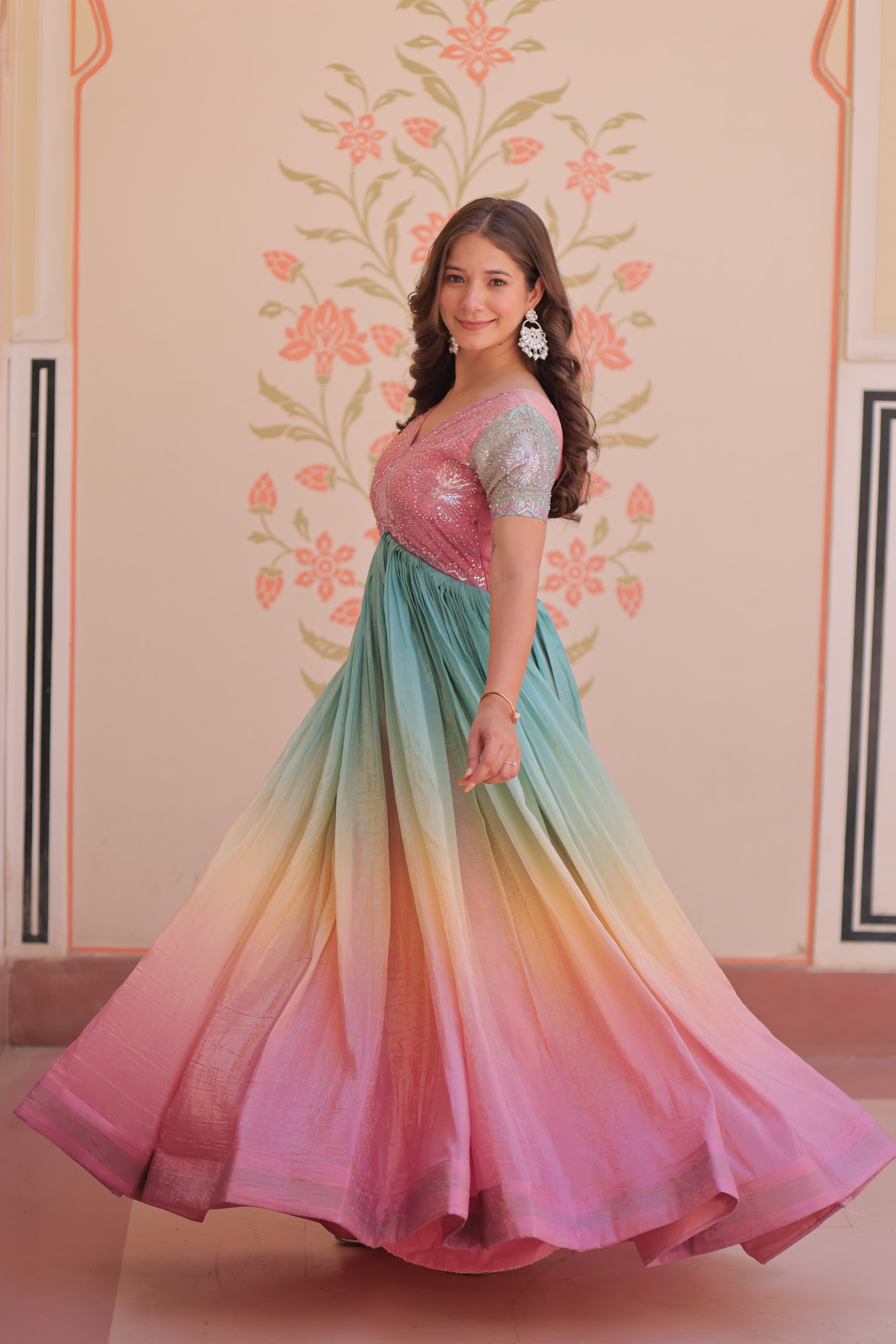 Rainbow Color Gown