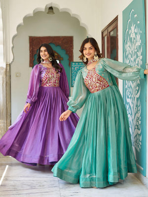 sale party wear gown with dupatta online
