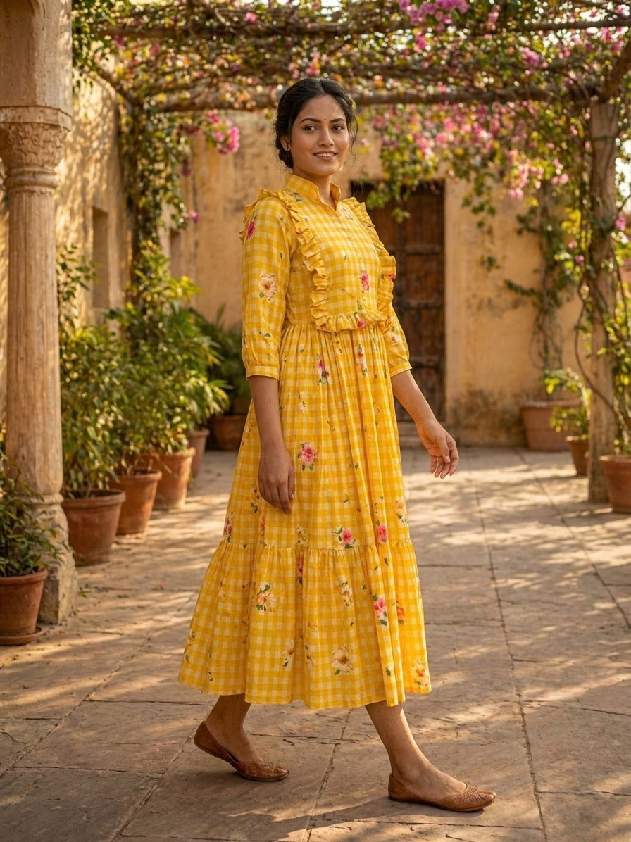 Comfortable muslin silk kurti with full inner lining