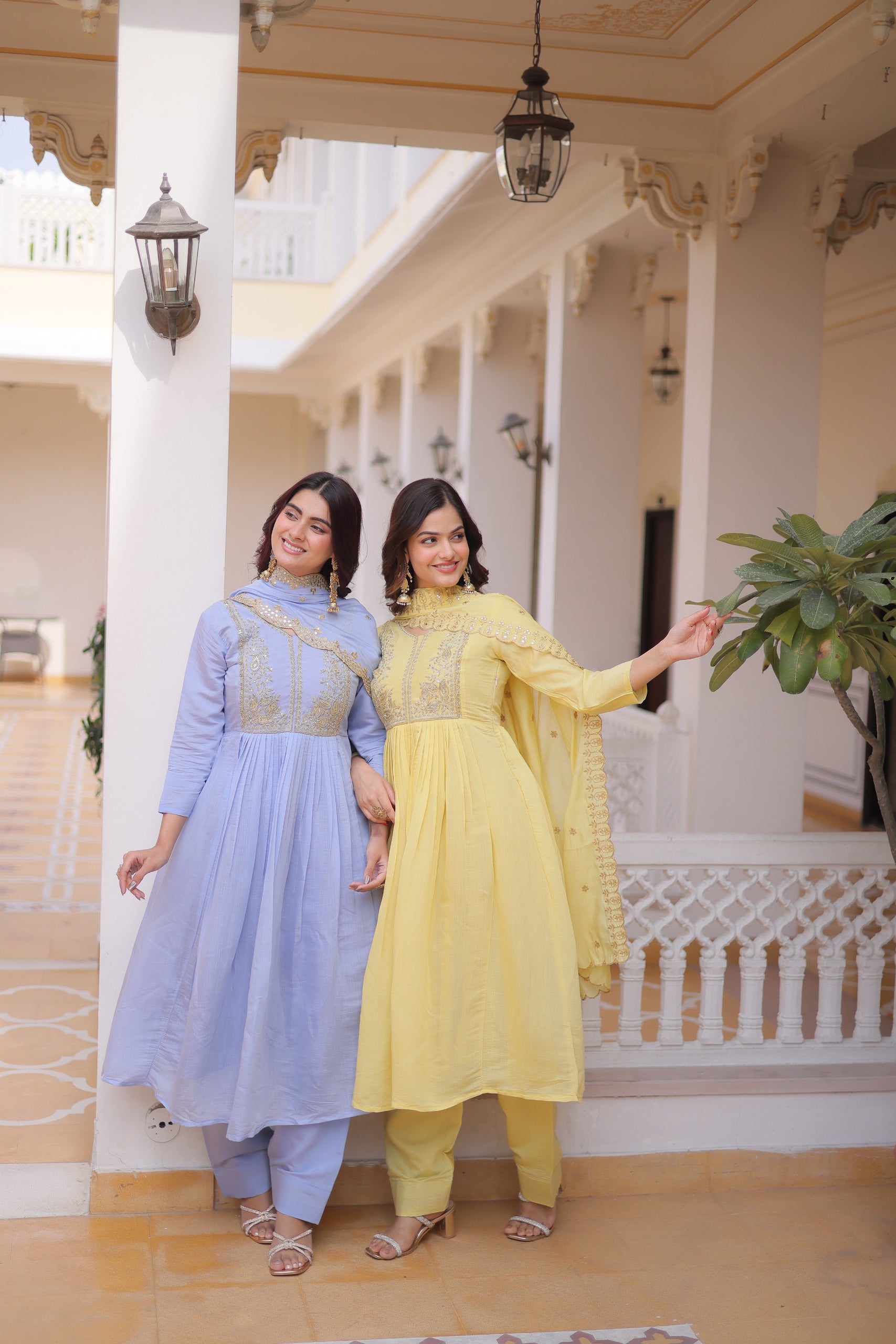 Festive gown set with bottom and dupatta for women ethnic wear