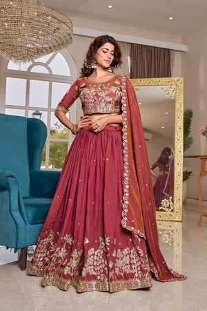 bridal lehenga with dupatta heavy work