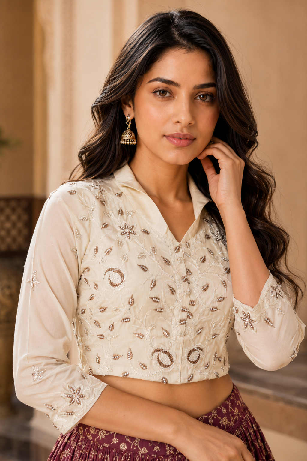 Full stitched festive lehenga choli set