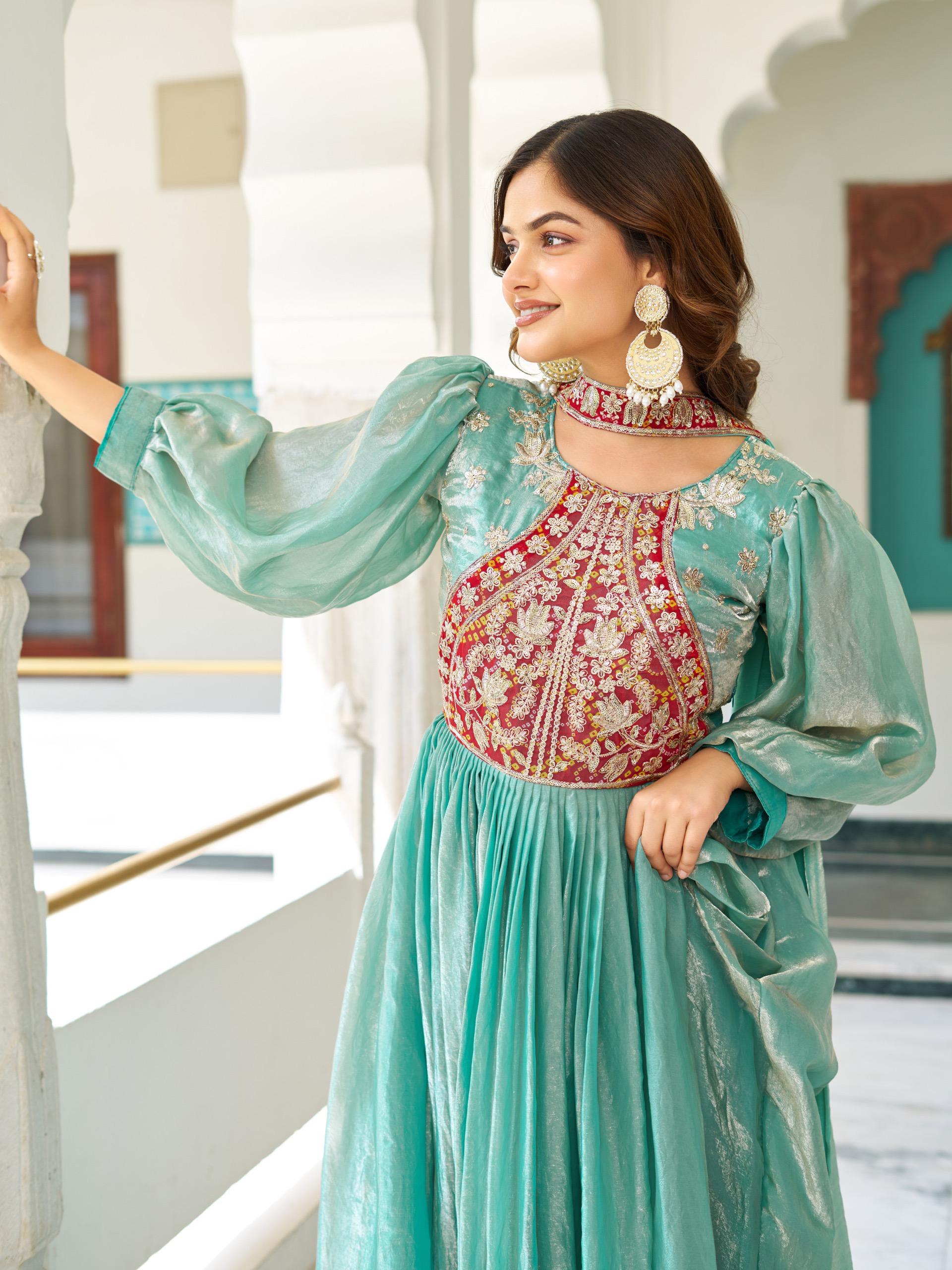 Fendy Silk Embroidered Long Gown with Dupatta for Women Party Wear VASTRALYN Fendy Silk Embroidered Long Gown with Dupatta for Women Party Wear VASTRALYN