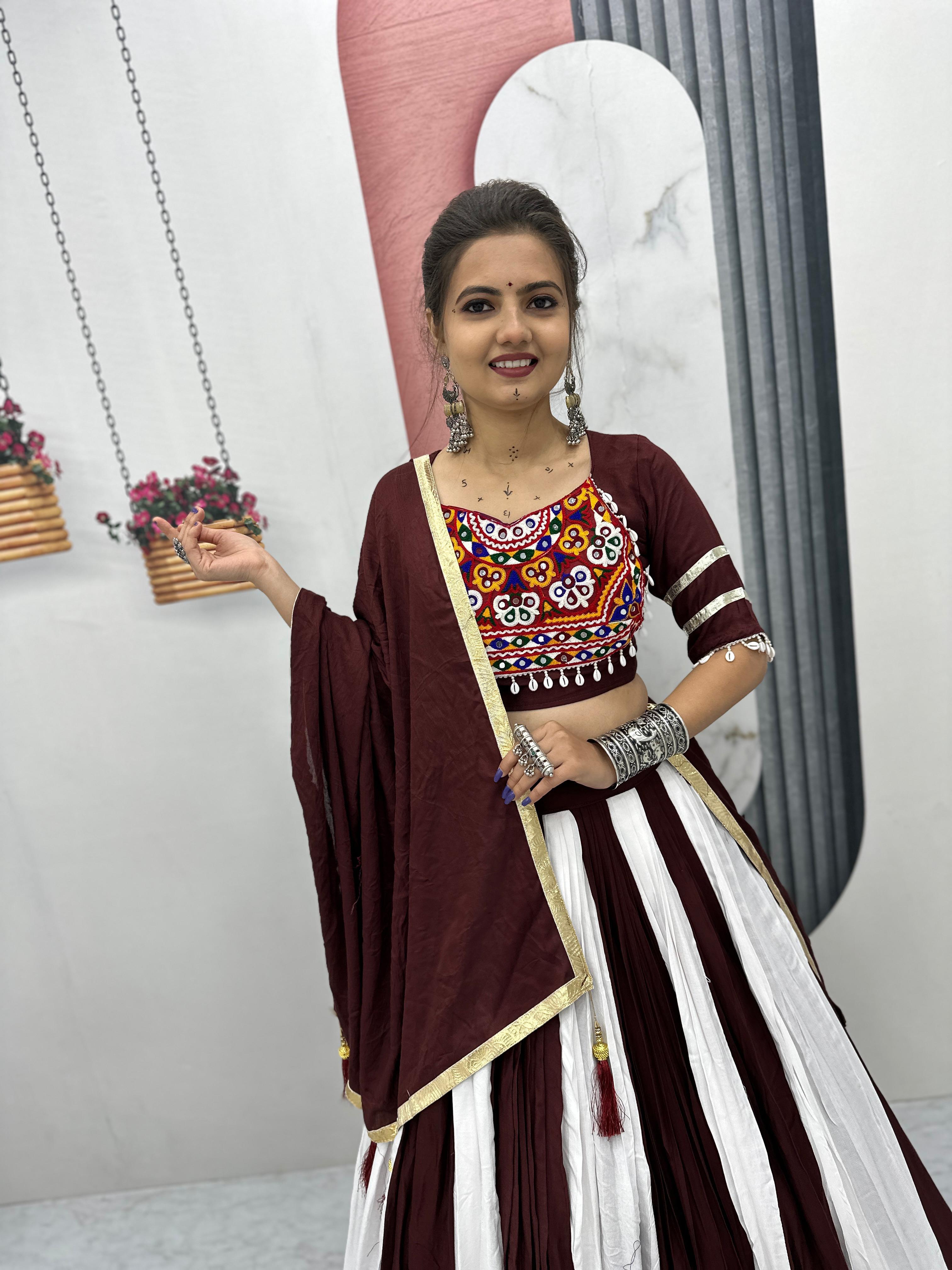 Fully stitched festive lehenga choli in pure cotton

