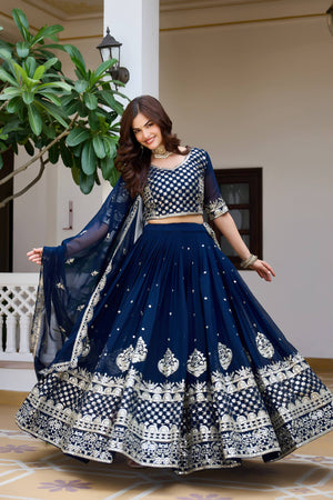 Designer Fox Georgette lehenga for wedding wear
