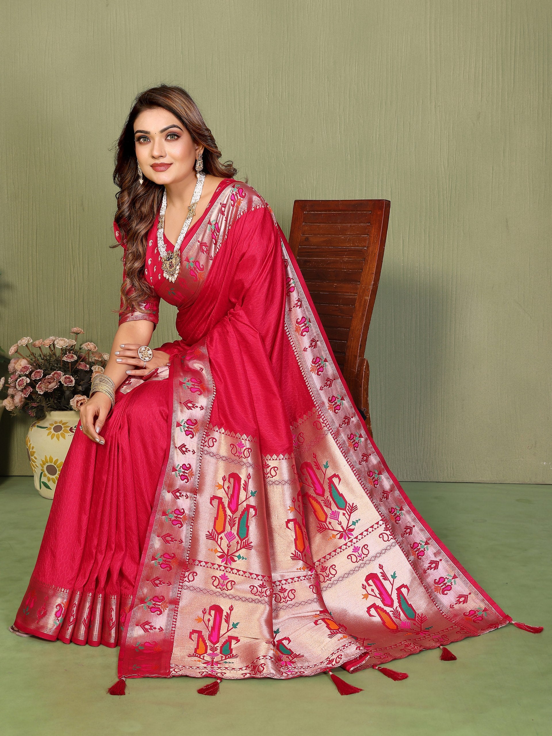 Wedding wear Paithani saree with blouse