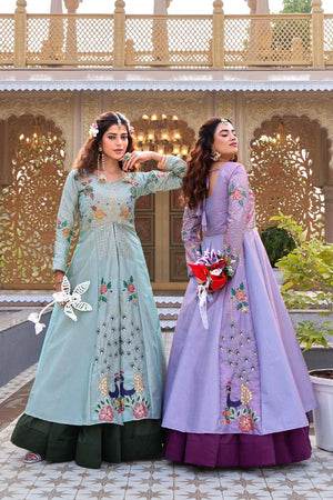 festive satin silk lehenga set