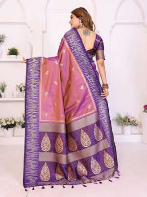 purple dual tone south soft silk saree