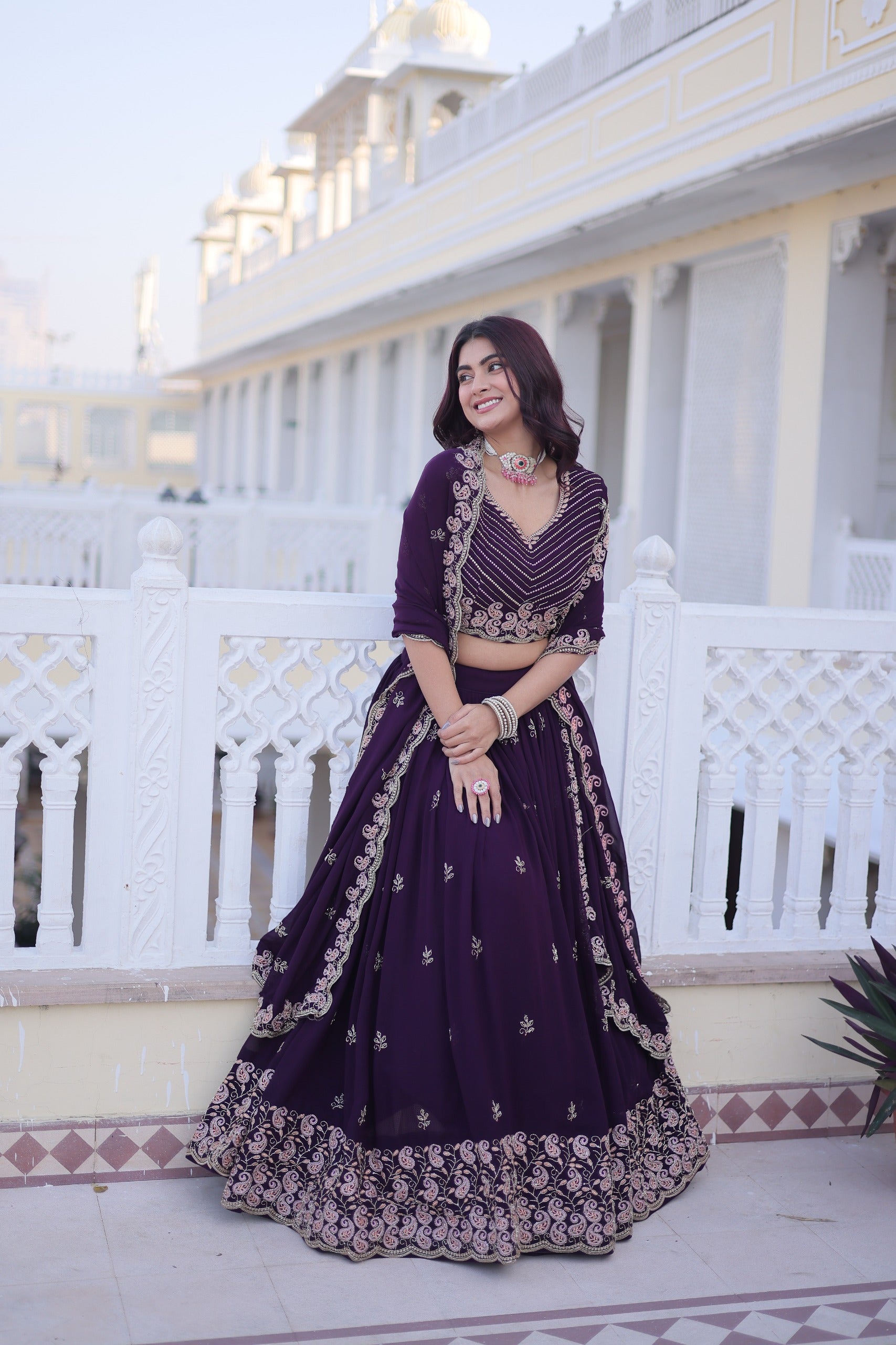 Designer heavy work lehenga choli online India