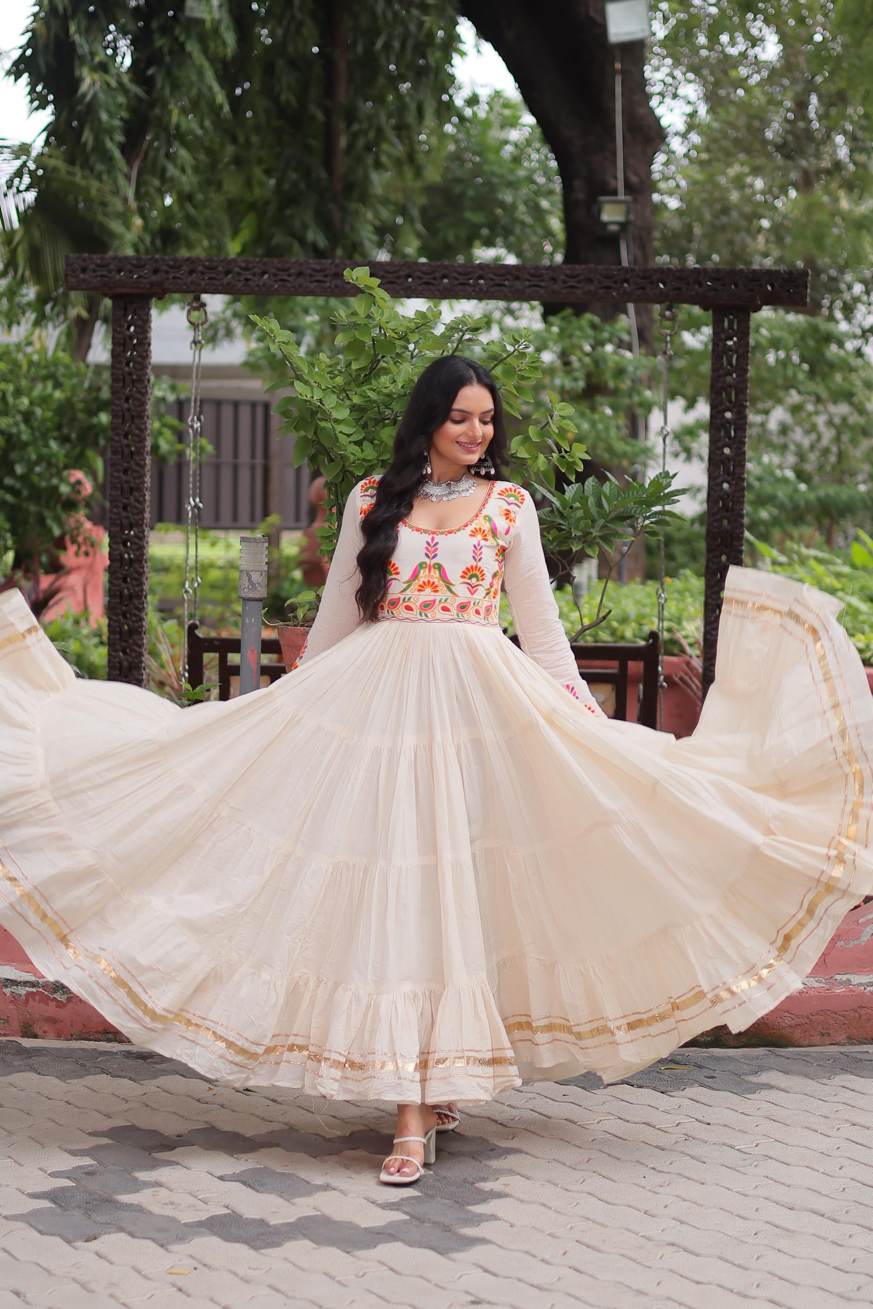 Full view of 12-meter flair gown twirling