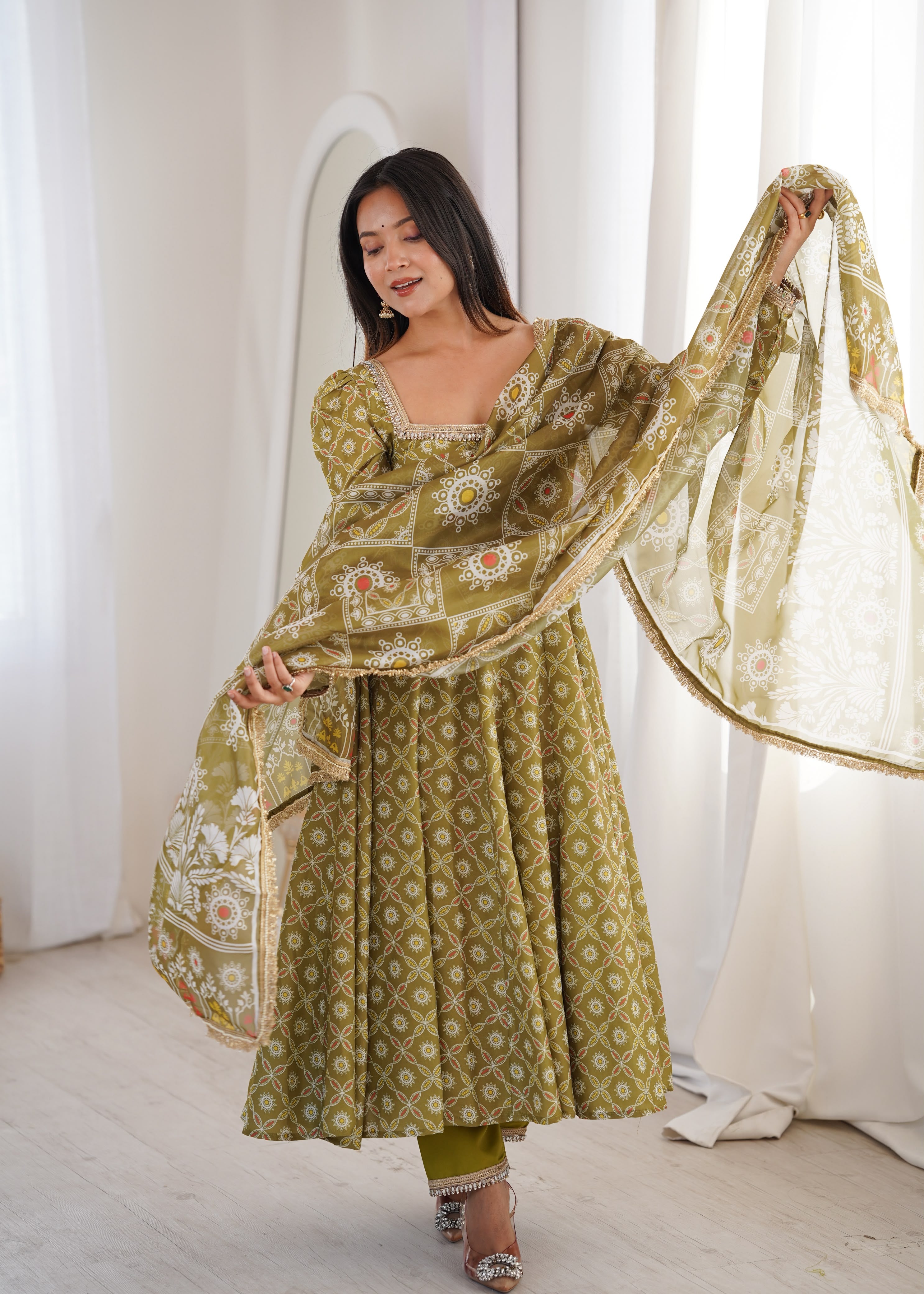 Women's ethnic gown with dupatta