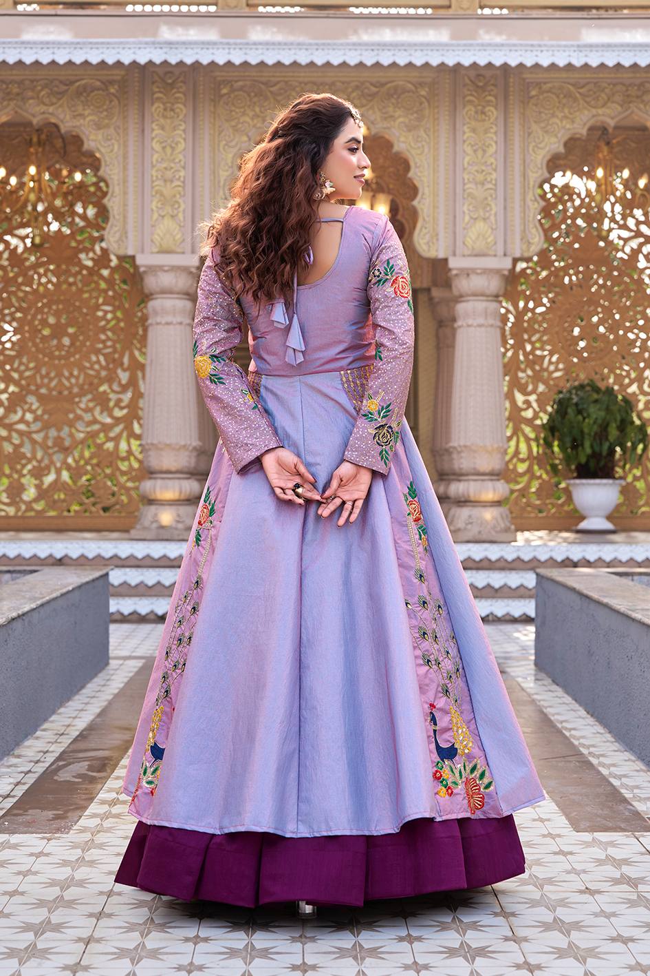 traditional embroidered lehenga set