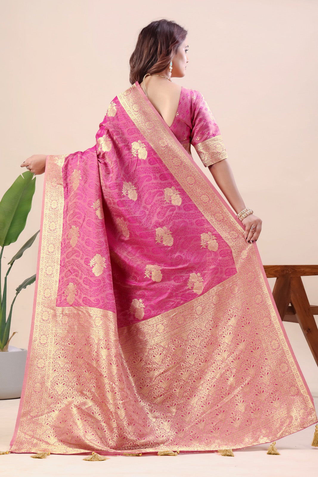 Party wear silk saree with blouse
