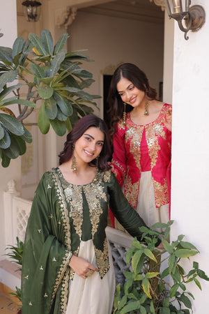 Festive wear flared gown with full sleeves