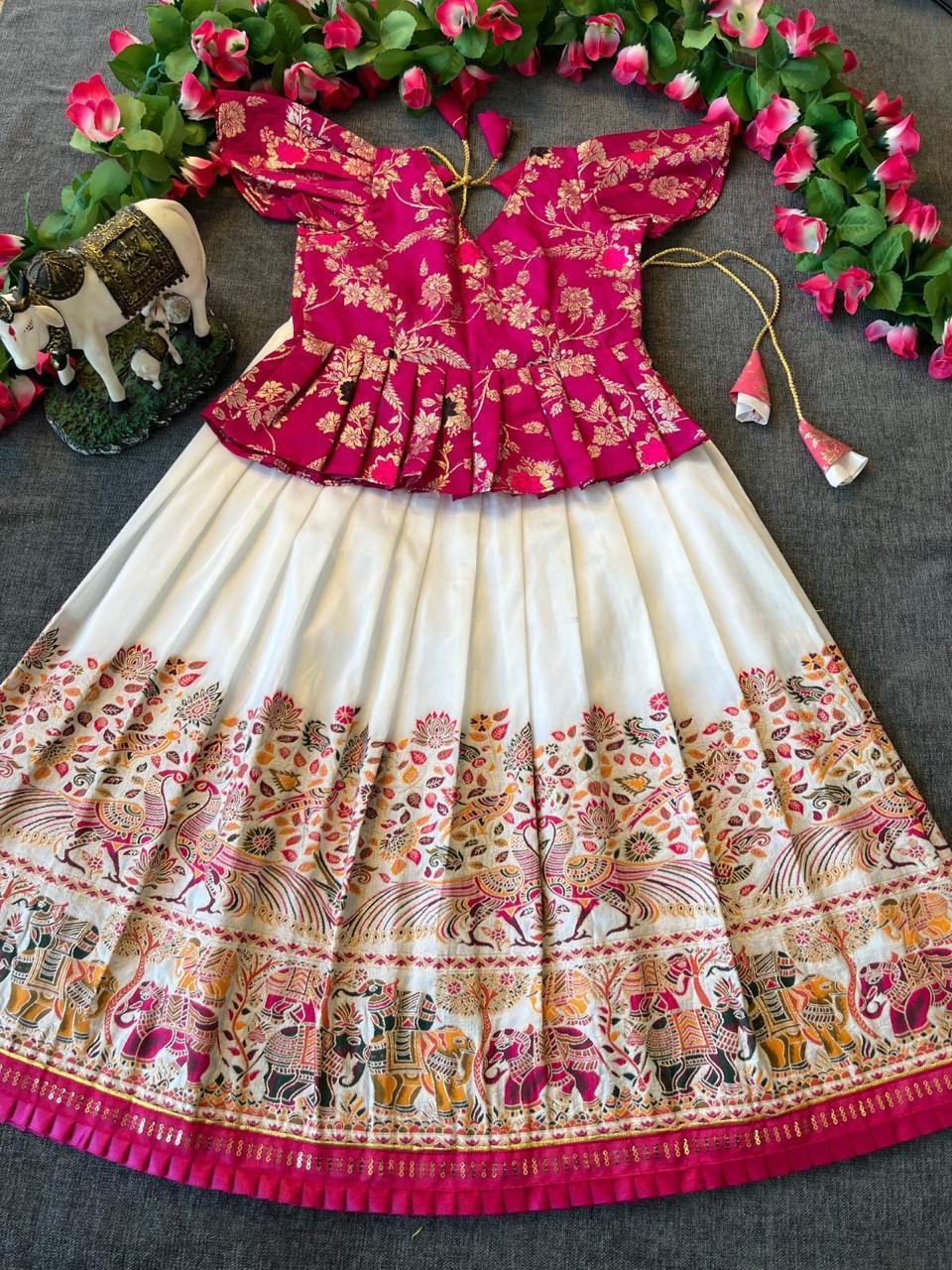 Royal silk lehenga for girls