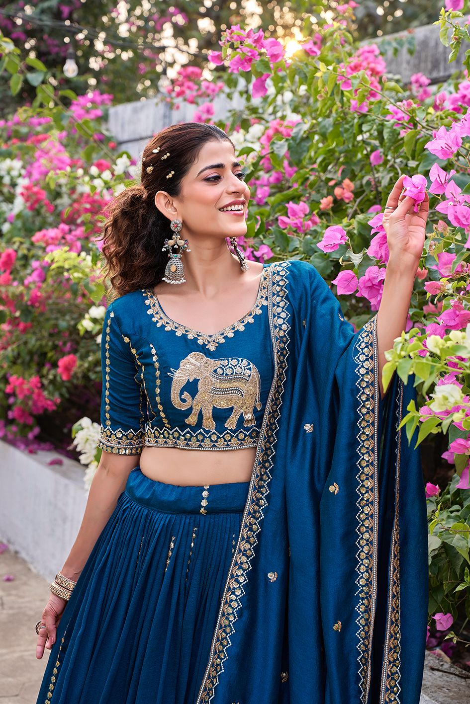 Party wear lehenga choli with elegant flare