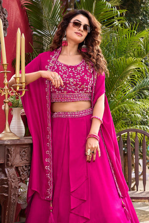 heavy moti beads sequence lehenga