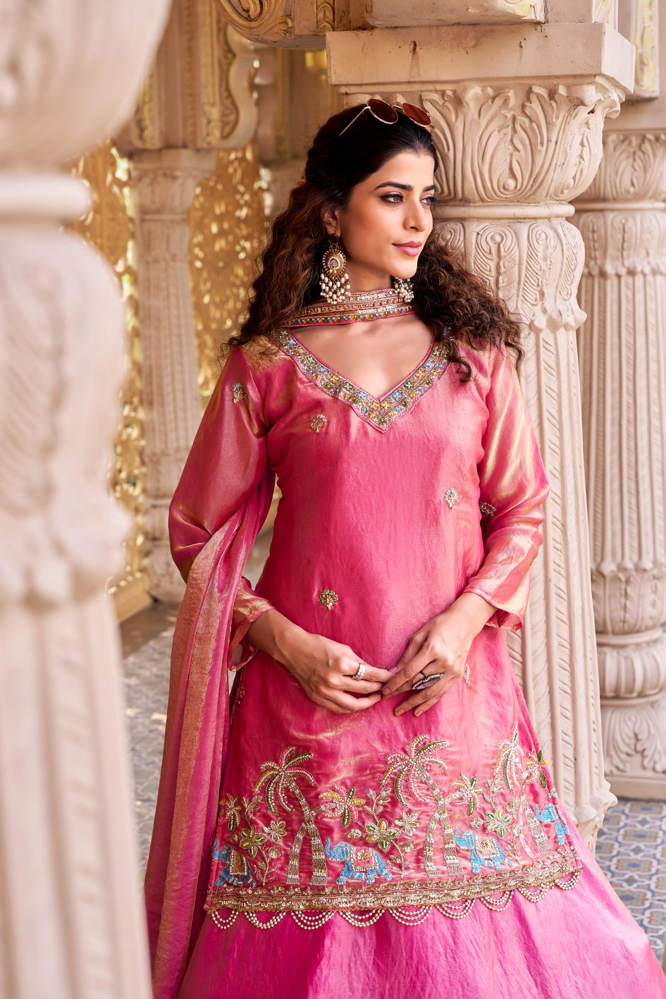 embroidered fendy lehenga with dupatta