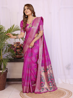 Designer Pink Dola Silk Saree Buy Online India