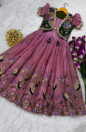 Kids festive wear gown with koti style