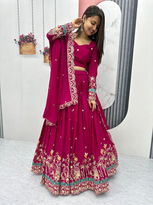 Detailed Sequence Work on Pink Blouse
