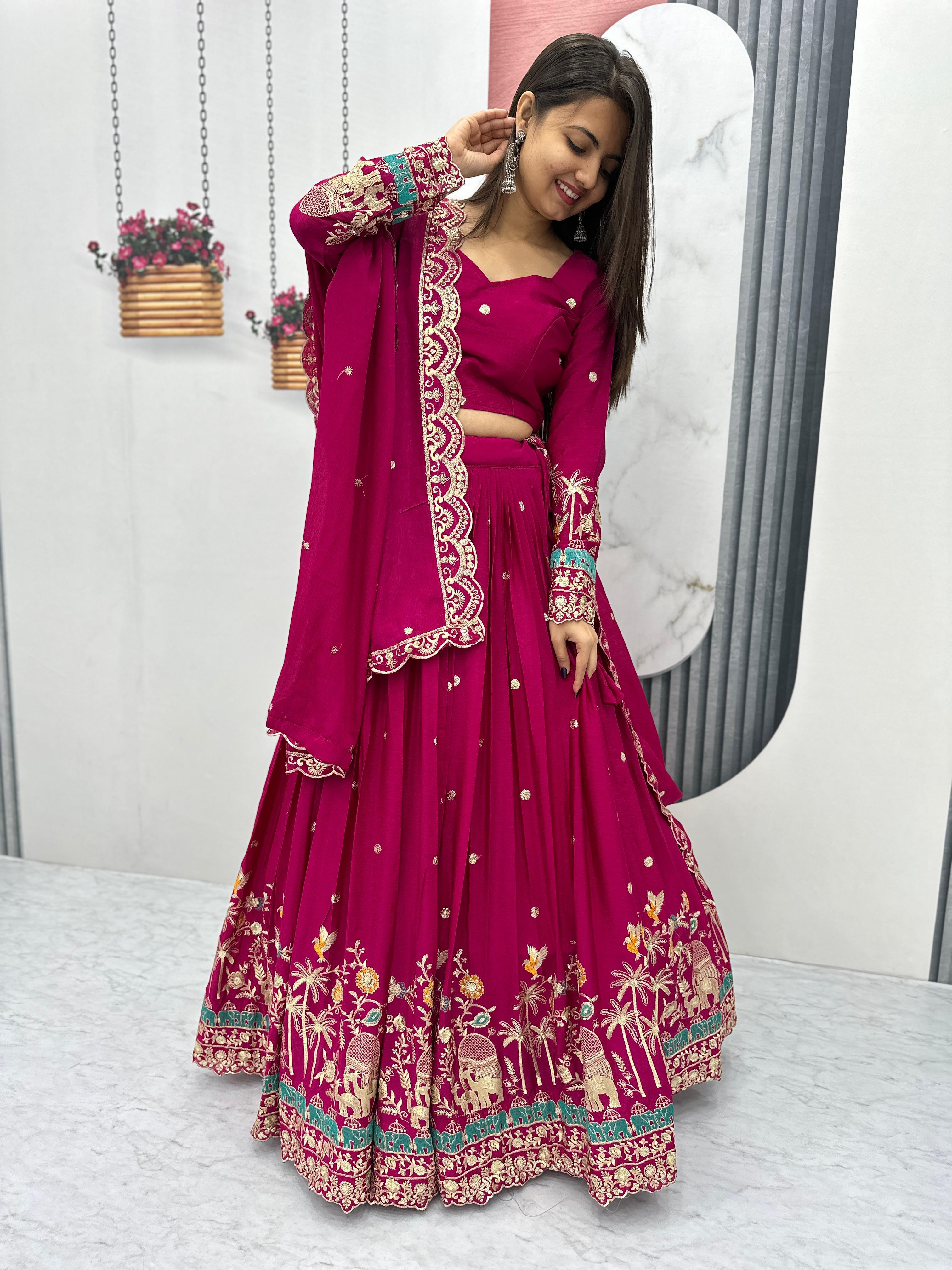 Detailed Sequence Work on Pink Blouse
