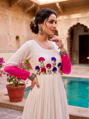 Elegant pink ethnic gown for wedding and festival wear