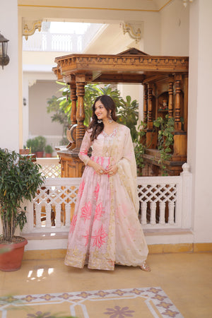 Elegant Indian ethnic gown with full sleeves