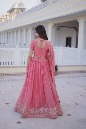 Elegant pink lehenga for wedding functions