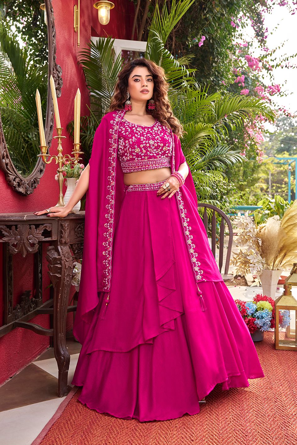 ethnic embroidered lehenga choli