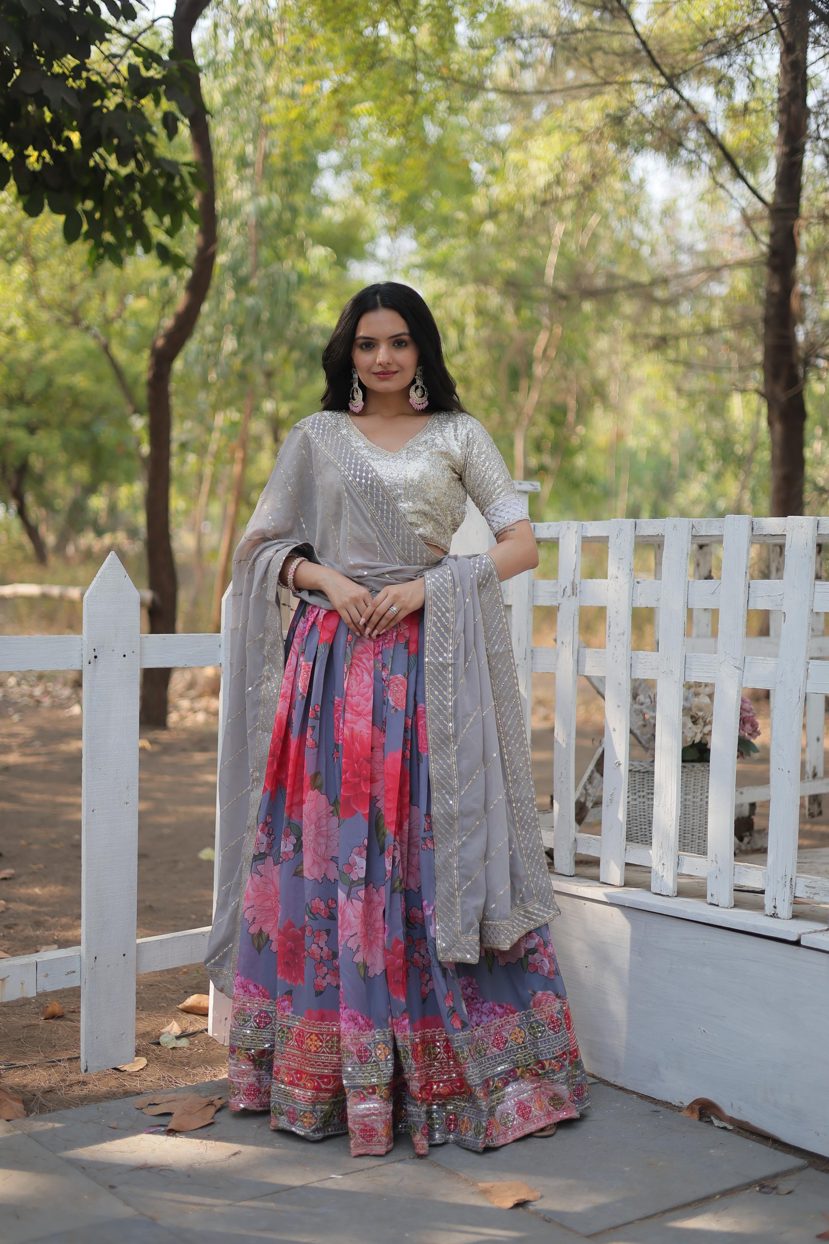 digital printed lehenga