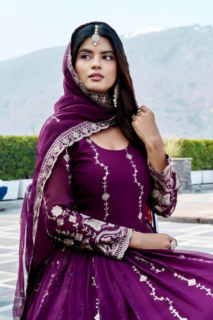 Fully stitched embroidered long gown online