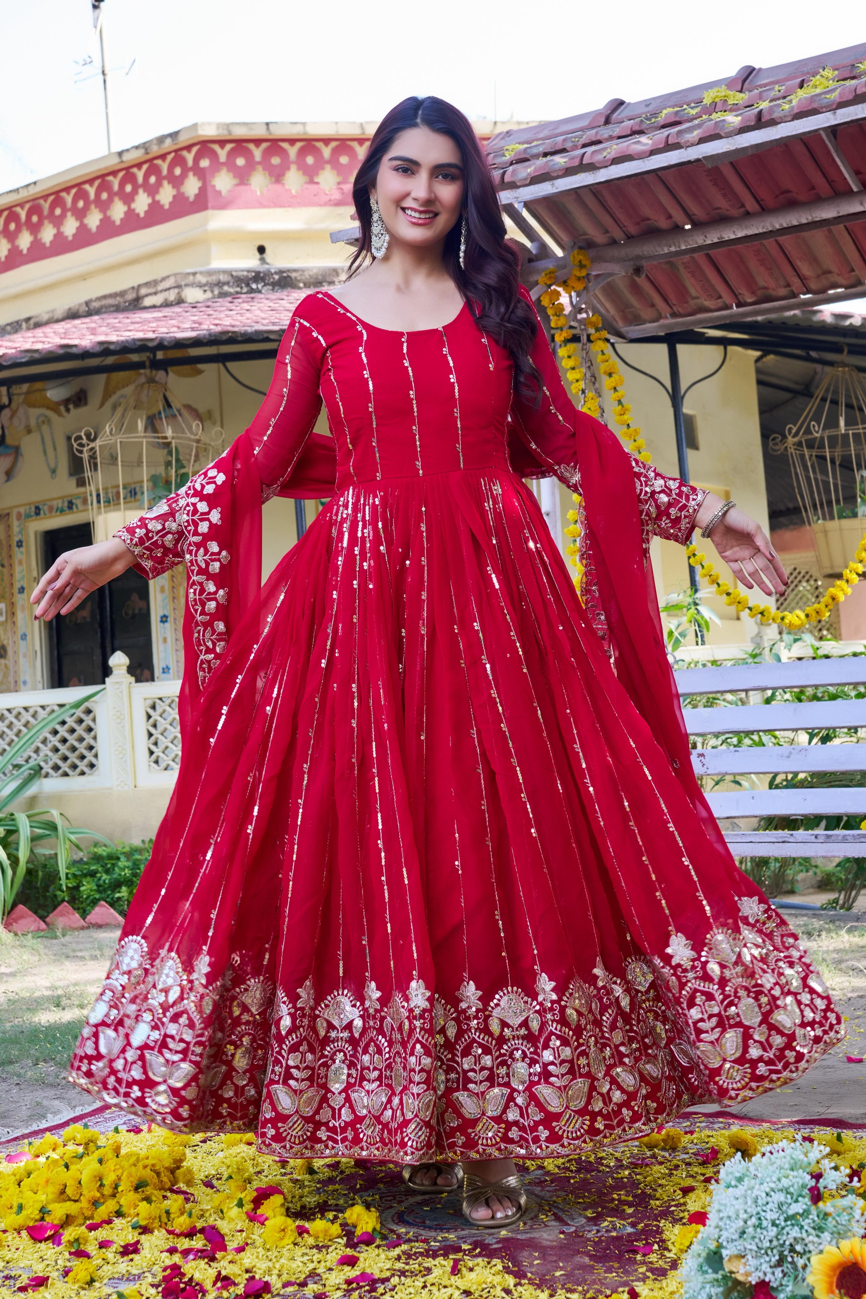 party wear indian embroidered gown