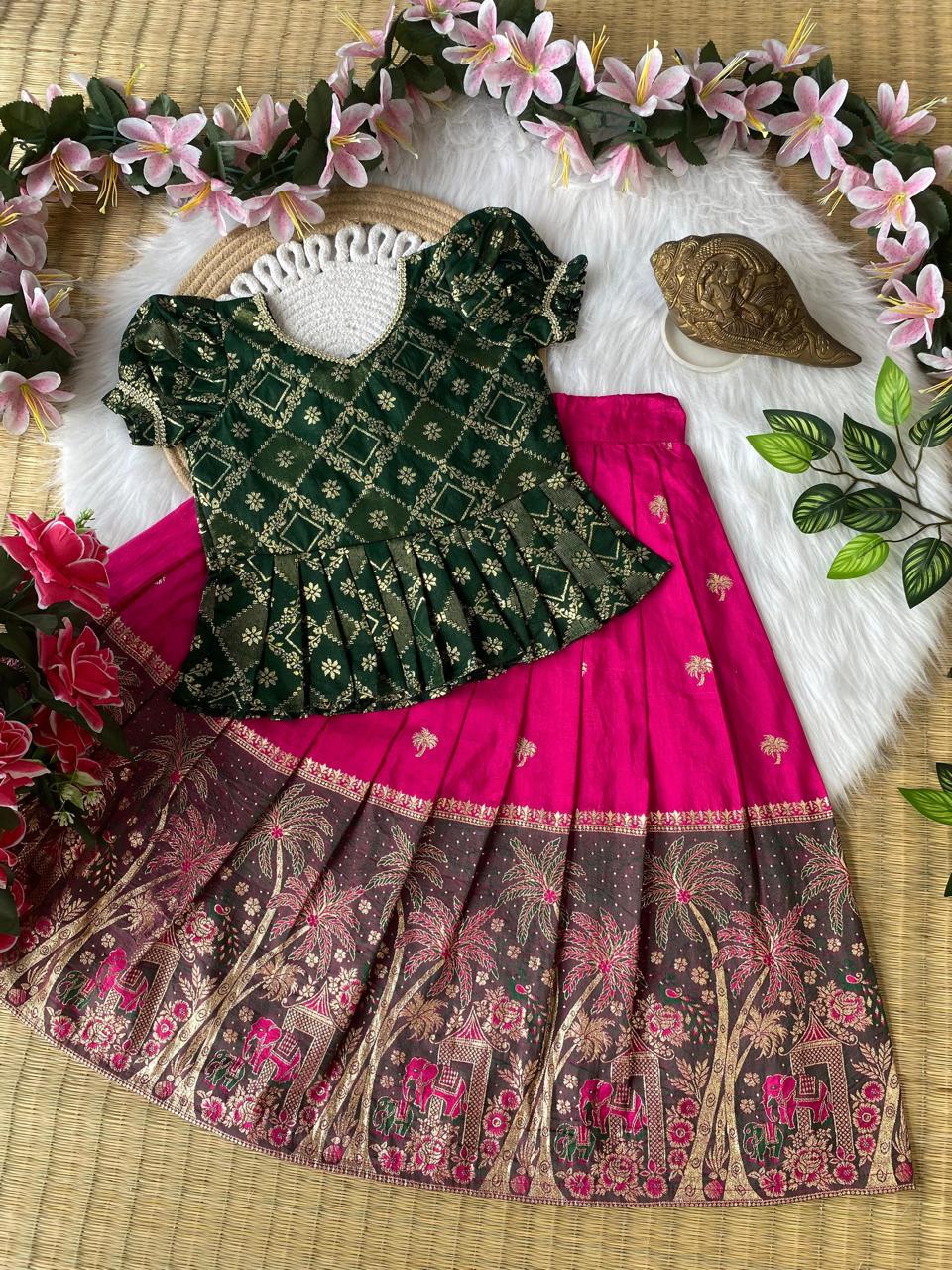 Party wear ethnic lehenga for little girls