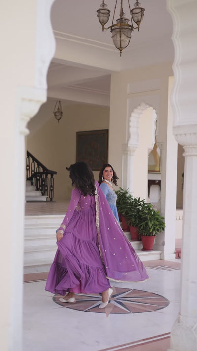 georgette anarkali gown