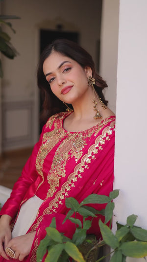 Traditional Indian embroidered gown for women