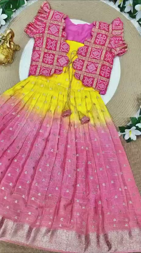 Ethnic wear bandhani kids dress