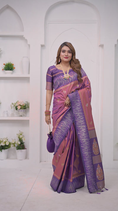 Latest designer south silk saree purple