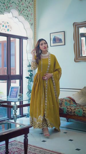 Wedding and Festive Wear Gown with Dupatta