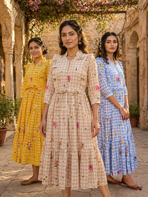 Elegant summer wear kurti with puff sleeves