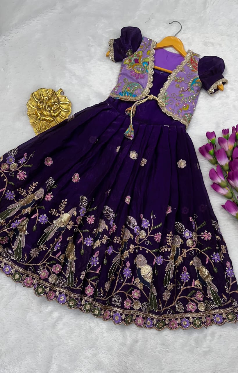 Party wear girls silk gown India