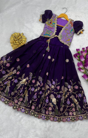 Party wear girls silk gown India