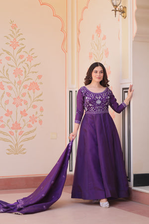 embroidered ethnic gown for women