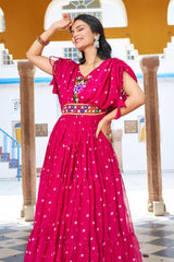 Traditional Gamathi work gown with codi lace

