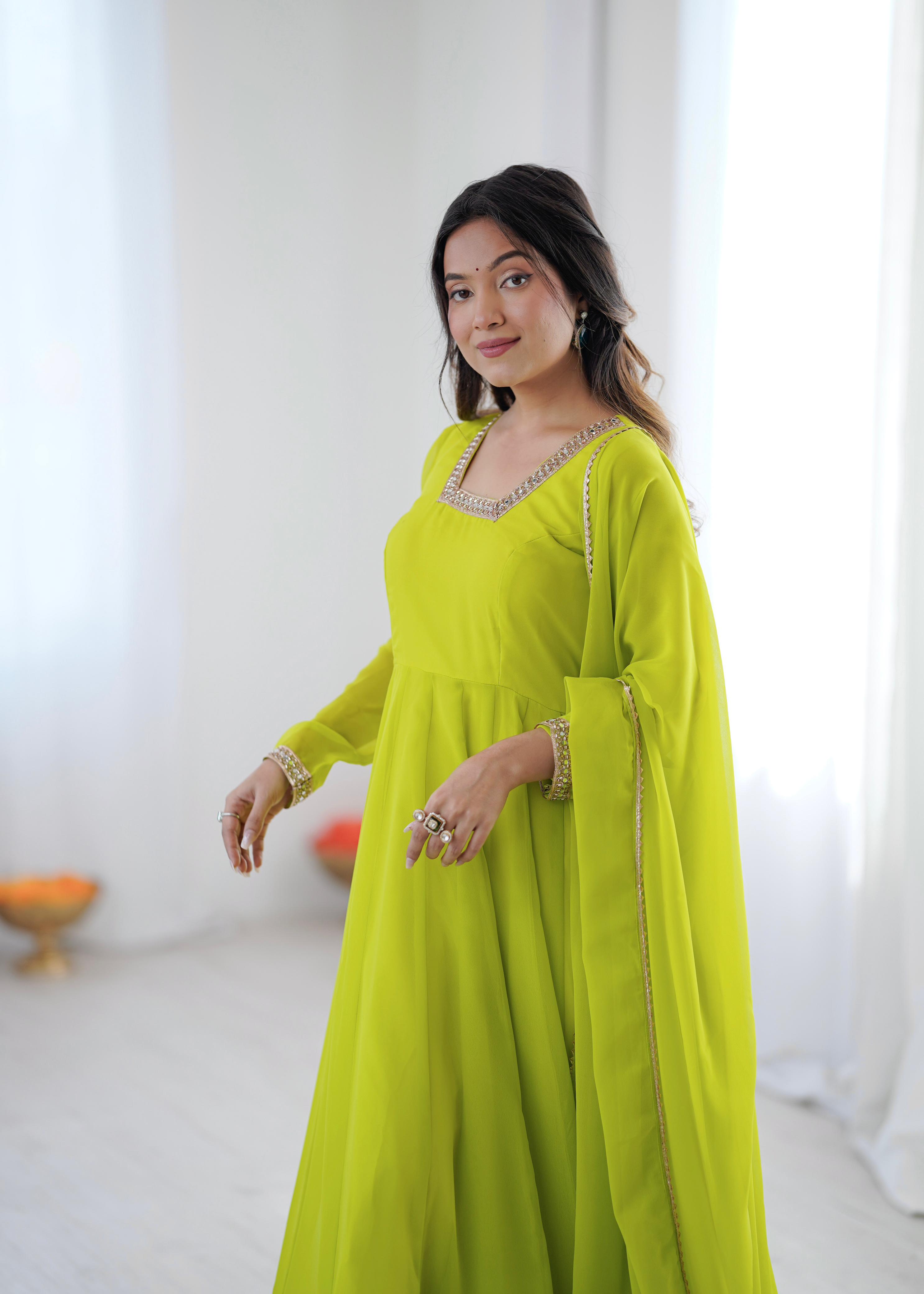 kali cut anarkali suit for festive wear