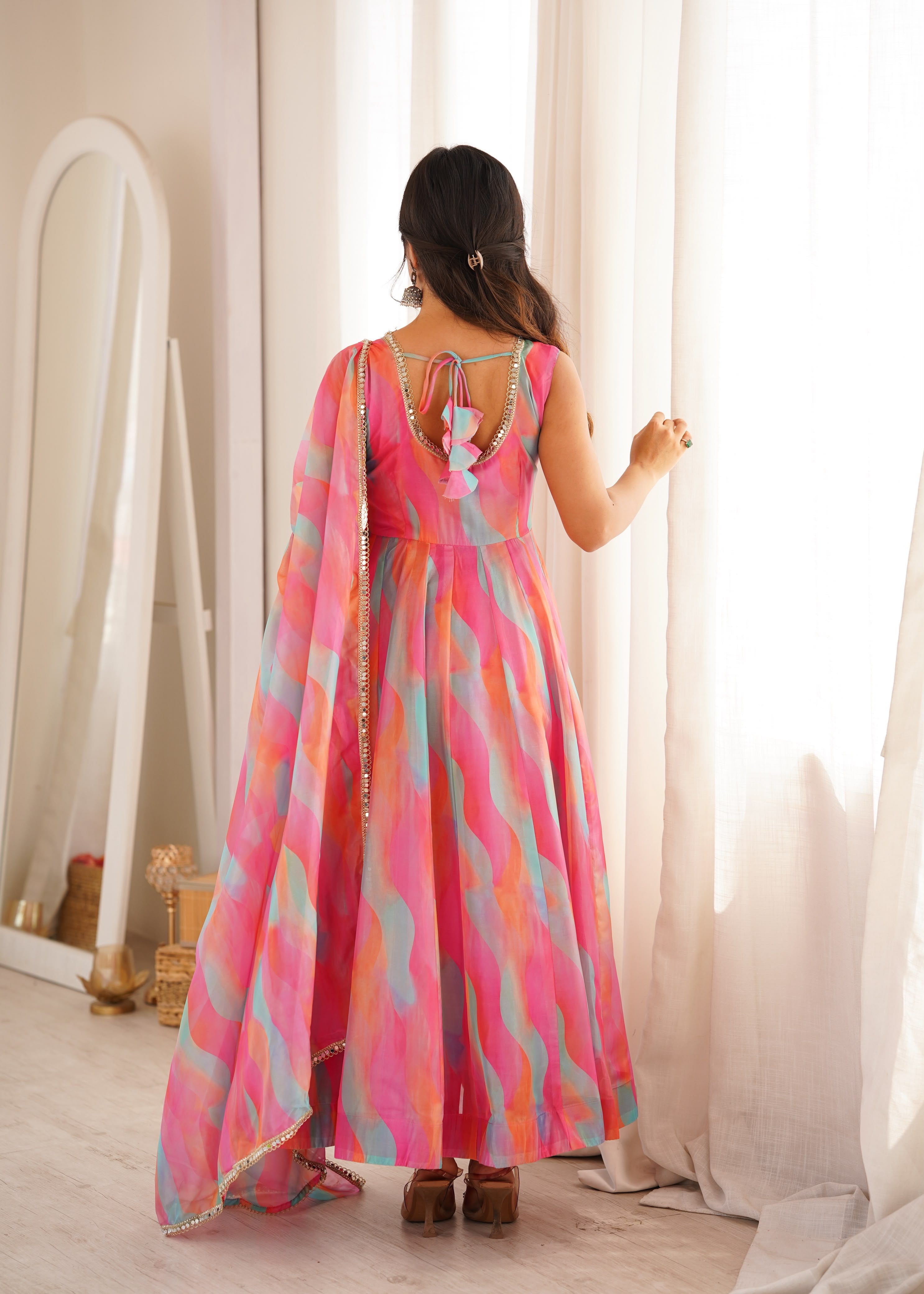 Wedding Function Organza Gown for Ladies