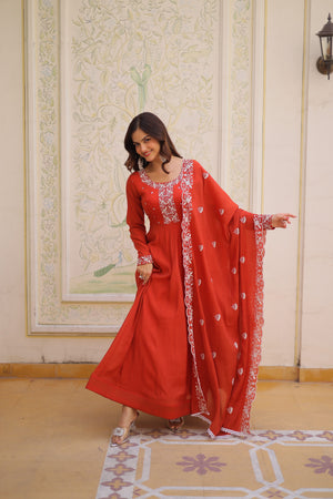 Designer beads embroidery gown for women